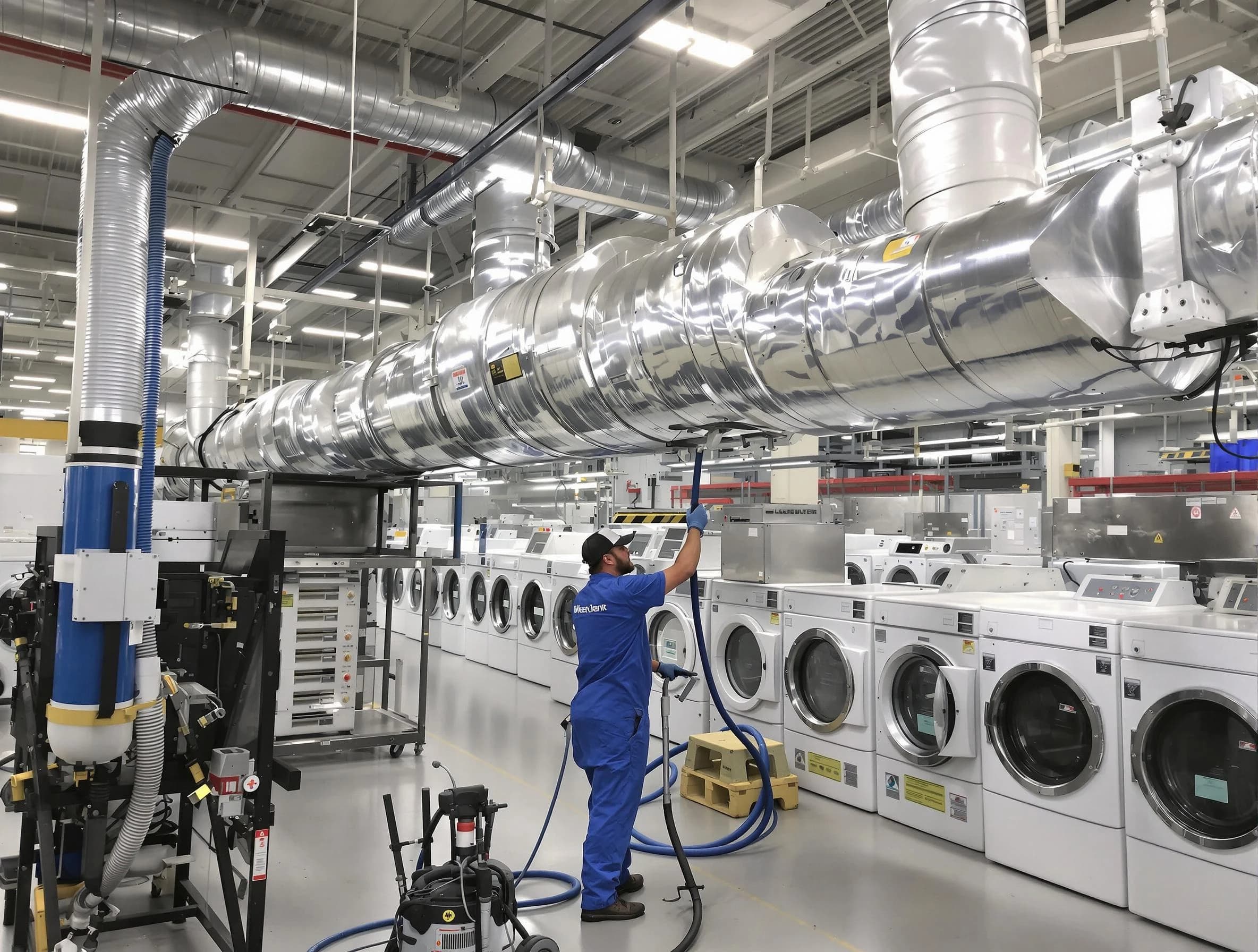 Golden Dryer Vent Cleaning team performing heavy-duty industrial dryer vent cleaning in Golden