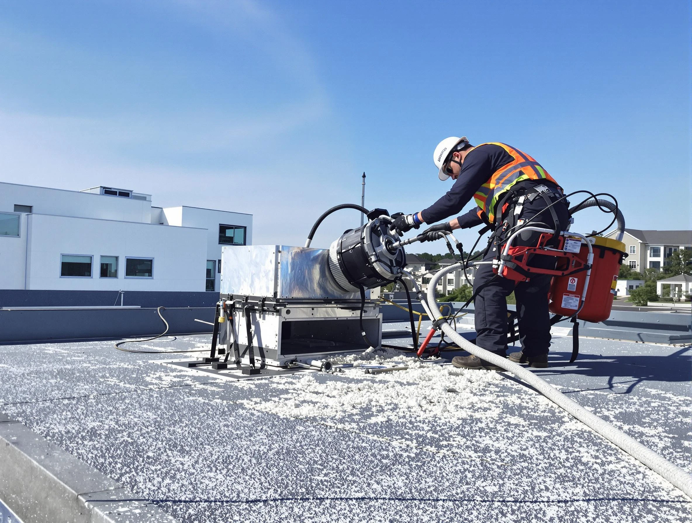 Cleaning Dryer Vent On Roof in Golden
