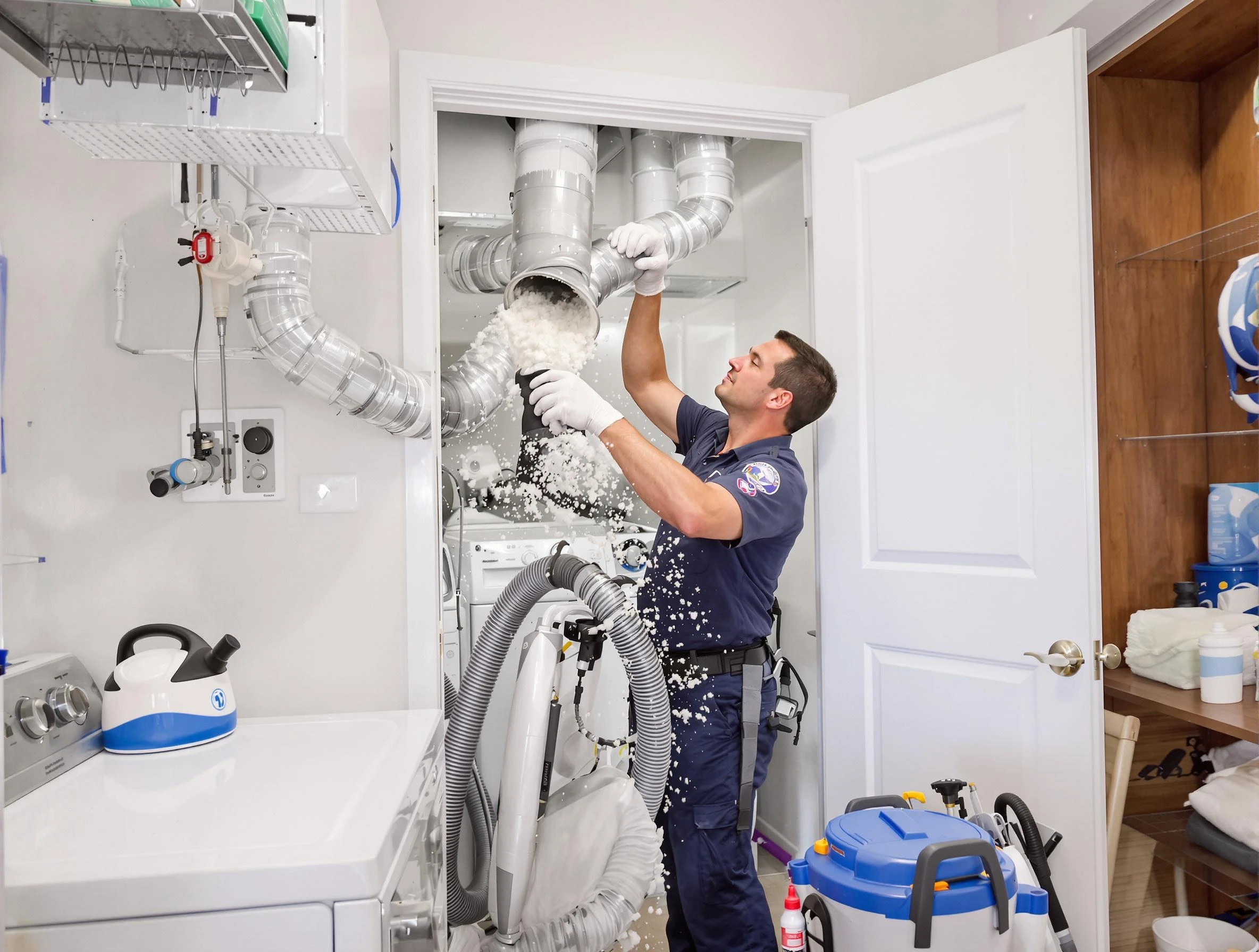 Golden Dryer Vent Cleaning technician delivering thorough residential dryer vent cleaning service in Golden